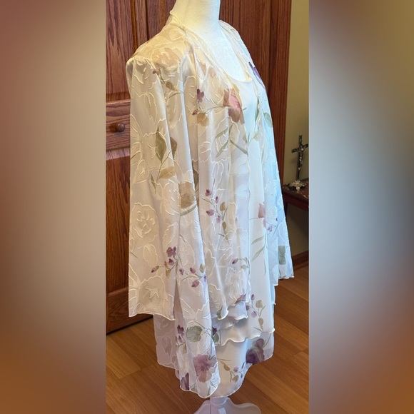 NWT Jeffrey & Dara Dress Womens 8 Evenings by Tom Barra Ivory Lace Sheer Lined - Picture 4 of 16